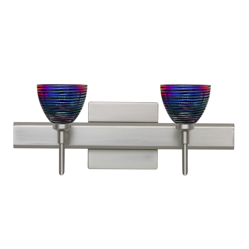 Besa 2SW-1858DW-SN-SQ Divi Two Light Wall Sconce Satin Nickel