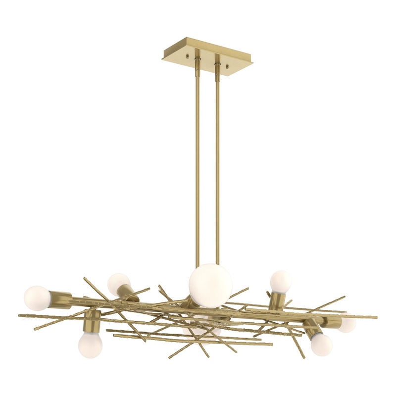 Brindille 8-Light Linear Pendant Modern Brass