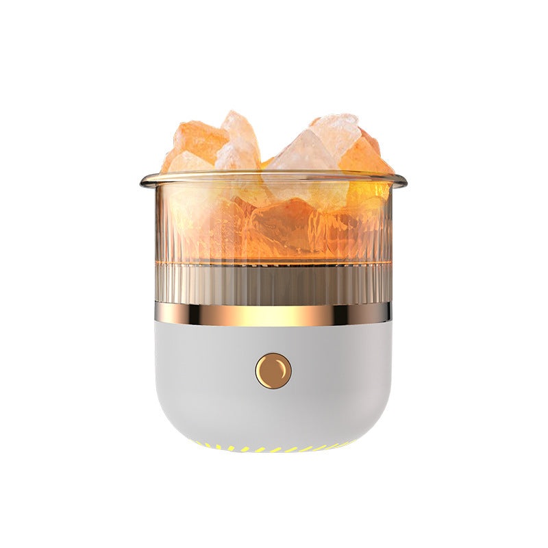 Crystal Humidifier with LED Light – Aromatherapy Diffuser for Home Relaxation(white)