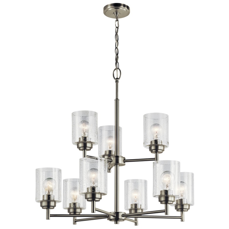 Kichler 44031NI Nine Light Chandelier, Brushed Nickel