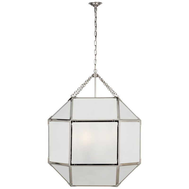 LED Lantern from the Morris Collection in Polished Nickel Finish by Visual Comfort Signature