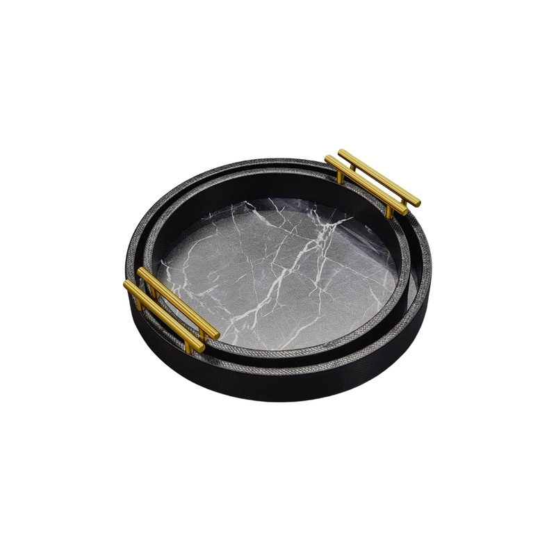 Maison Round Tray – Set of 2 – Black