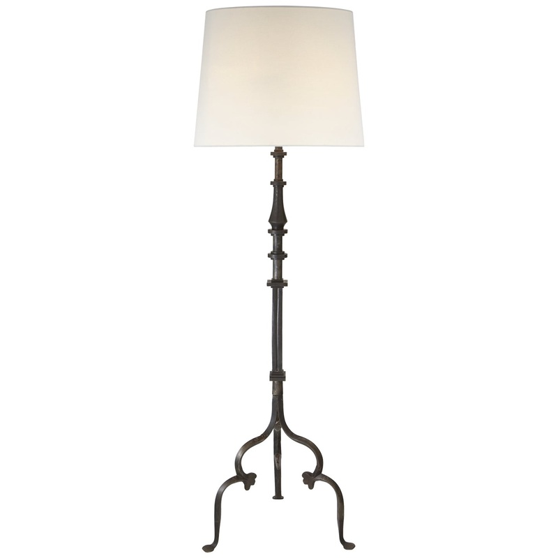 One Light Floor Lamp from the Madeleine Collection in Aged Iron Finish by Visual Comfort Signature