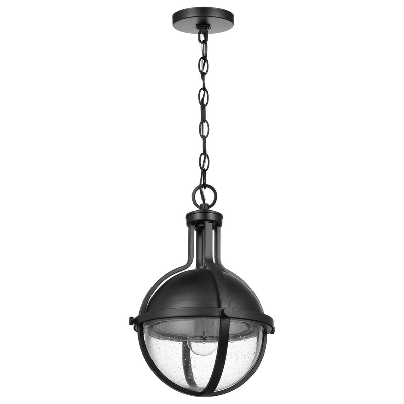 One Light Pendant from the Lincoln Collection in Matte Black Finish by Nuvo Lighting