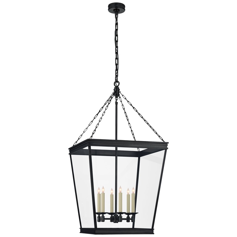 Six Light Lantern from the Launceton Collection in Bronze Finish by Visual Comfort Signature