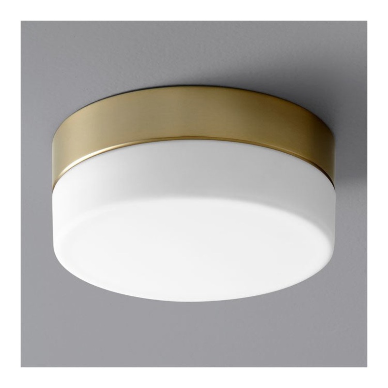Zuri Single-Light 7.25″ LED Flush Mount Ceiling Fixture – Aged Brass