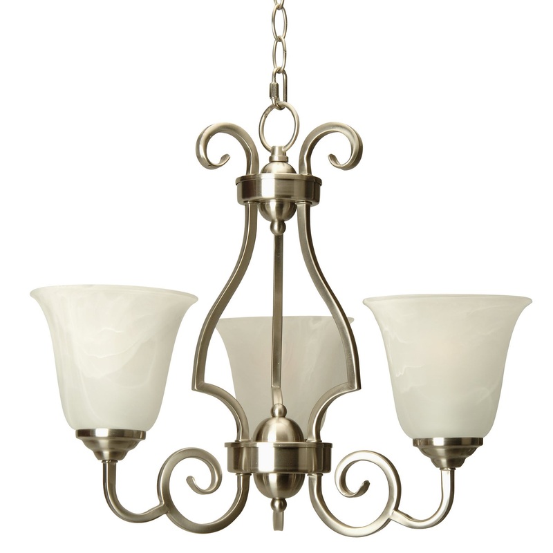 Craftmade 7120BNK3 Cecilia Three Light Chandelier Brushed Satin Nickel (Discontinued)