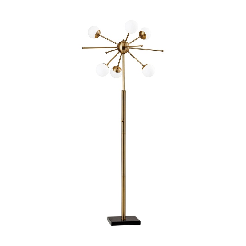 Doppler LED Floor Lamp Antique Brass