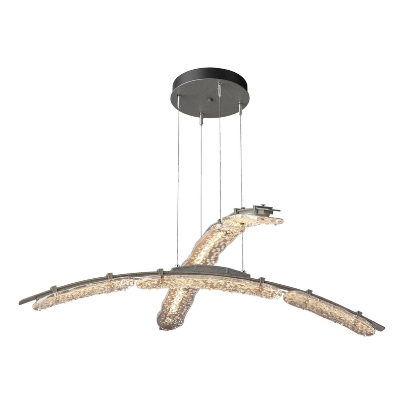 Glissade Double Large LED Pendant Natural Iron