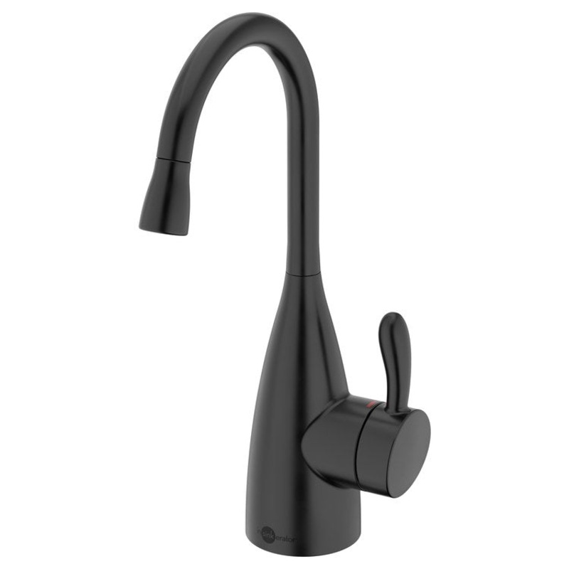 Hot Water Dispenser Showroom Transitional 1010 Instant 1 Lever ADA Gooseneck Swivel 360 DEG Matte Black