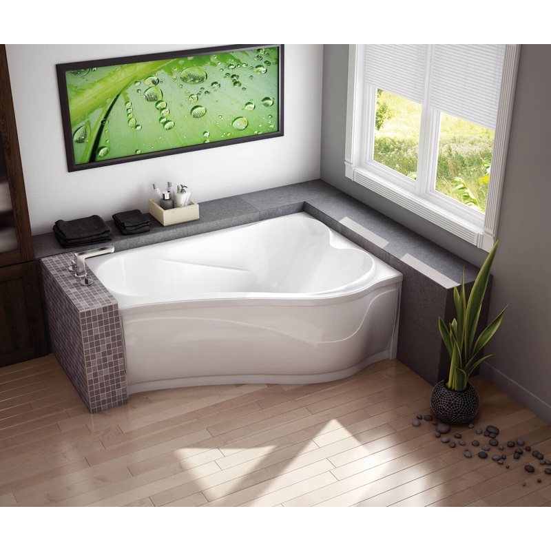 MAAX 105728-000-001-002 Murmur 6043 ASY Acrylic Drop-in Right-Hand Drain Bathtub in White