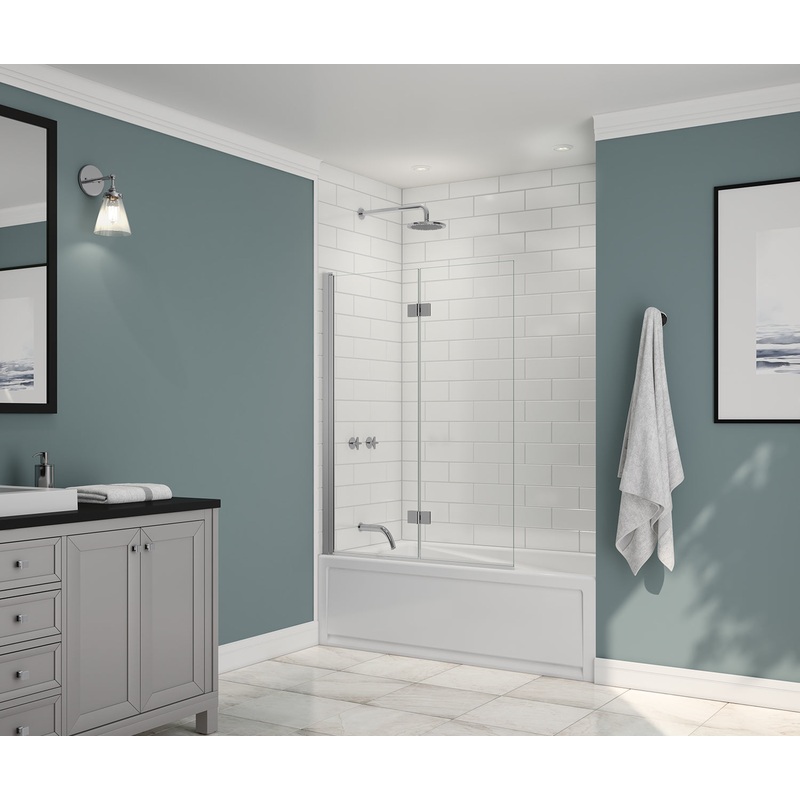 MAAX 137600-900-084-000 Edge Access 42 x 56 in. 6 mm Pivot Tub Screen for Alcove Installation with Clear glass in Chrome