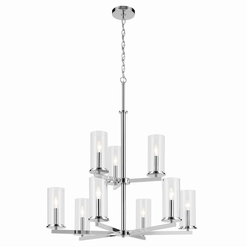 Nine Light Chandelier from the Crosby Collection in Chrome Finish by Kichler
