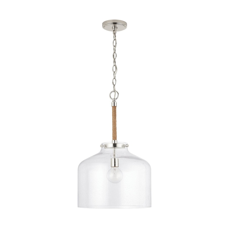 One Light Pendant from the Corde Collection in Polished Nickel Finish by Capital Lighting