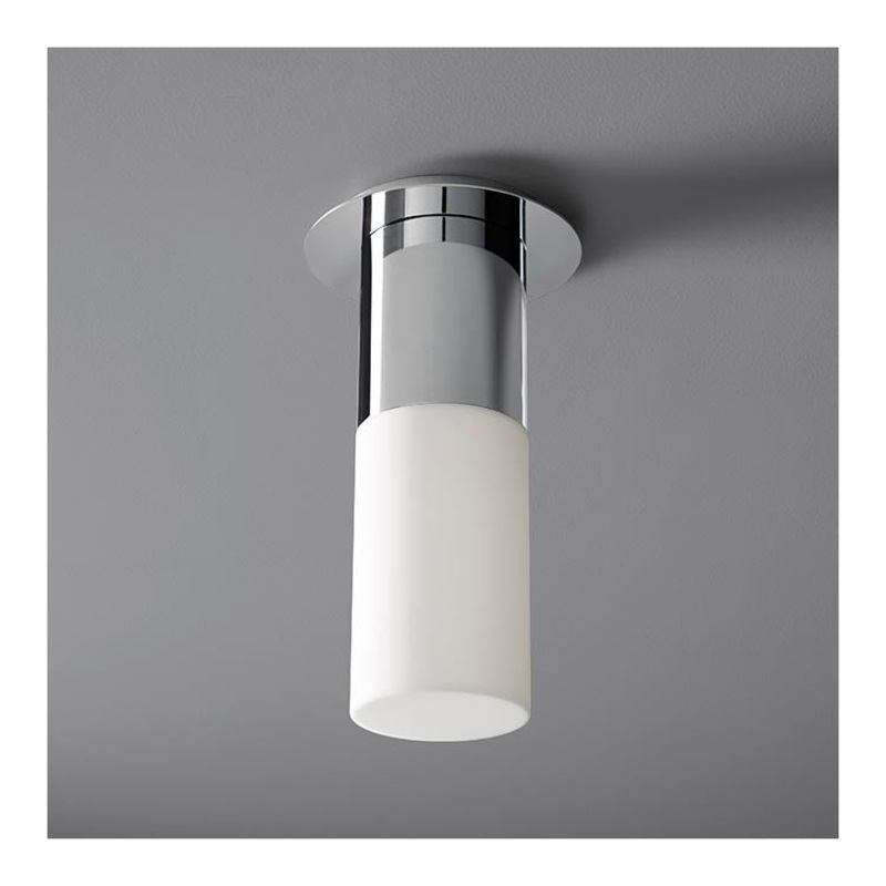 Pilar Single-Light Large LED Flush Mount Ceiling Fixture with Acrylic Shade – Polished Chrome