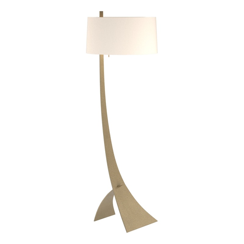 Stasis Floor Lamp Soft Gold Flax Shade (SE)