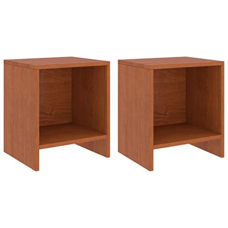 vidaXL Comodini 2 pz Marrone Miele 35x30x40 cm in Pino Massello