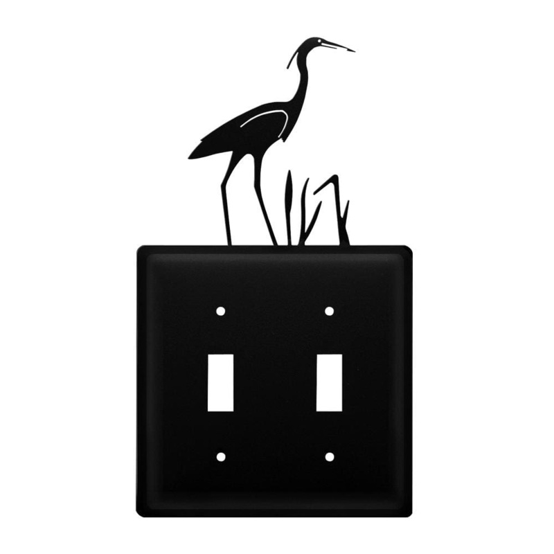 Village Wrought Iron ESS-133 Double Heron Double Switch Cover