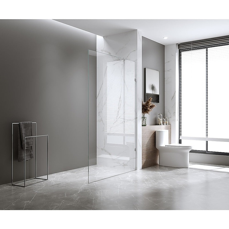 120x210cm Glass Shower Screen with Gold Wall & Floor U Brackets