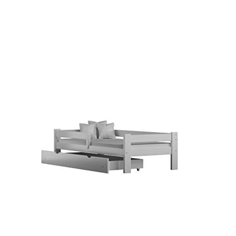 Children’s Beds Home Letto Singolo in Legno massello di Pino – Willow Viene Fornito con cassetti e Materasso in Schiuma Incluso (160×80, Bianco)