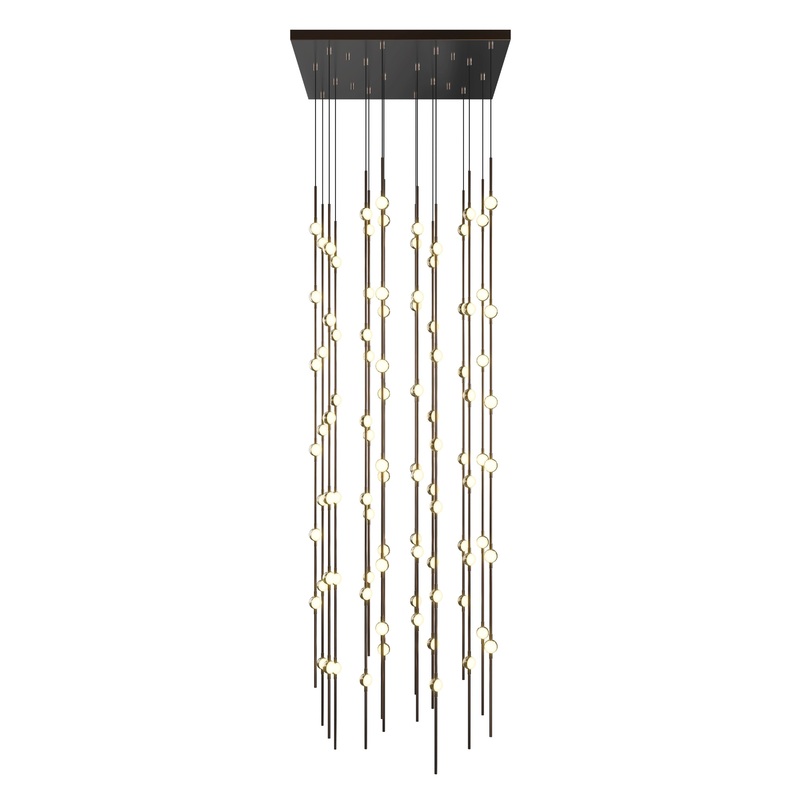Constellation Andromeda 24″ Square LED Pendant Espresso Black with White Optical Acrylic 2700K 20′ Adjustable Cord
