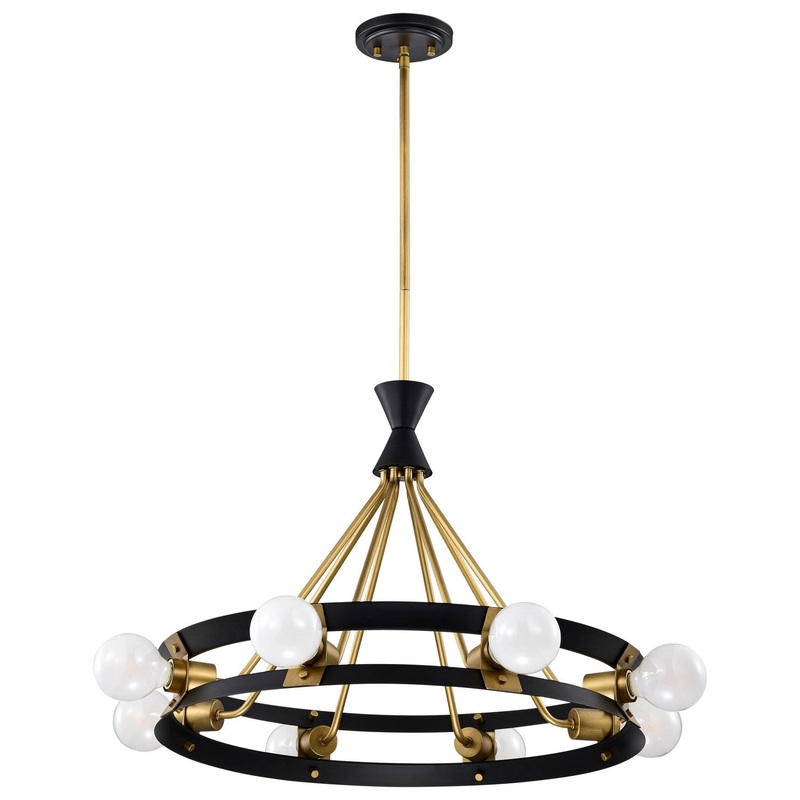 Eight Light Chandelier from the Marsden Collection in Matte Black Finish by Nuvo Lighting