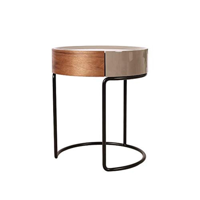 H-Comodini Camera Tavolino Laterale Tavolo da Pranzo Nordic Laterale Tavolino Rotondo |Divano Fianco del Mobile |Luce Comodino |Moderna Minimalista Piccolo Tavolino |Noce Rotonda Desk