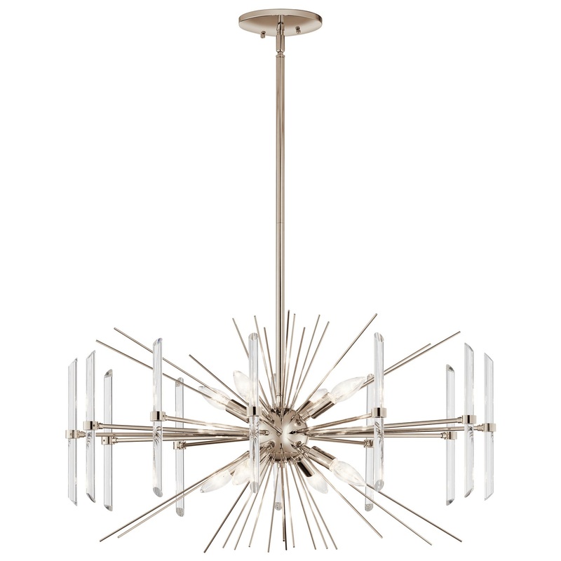 Kichler 44276PN Eight Light Chandelier, Polished Nickel