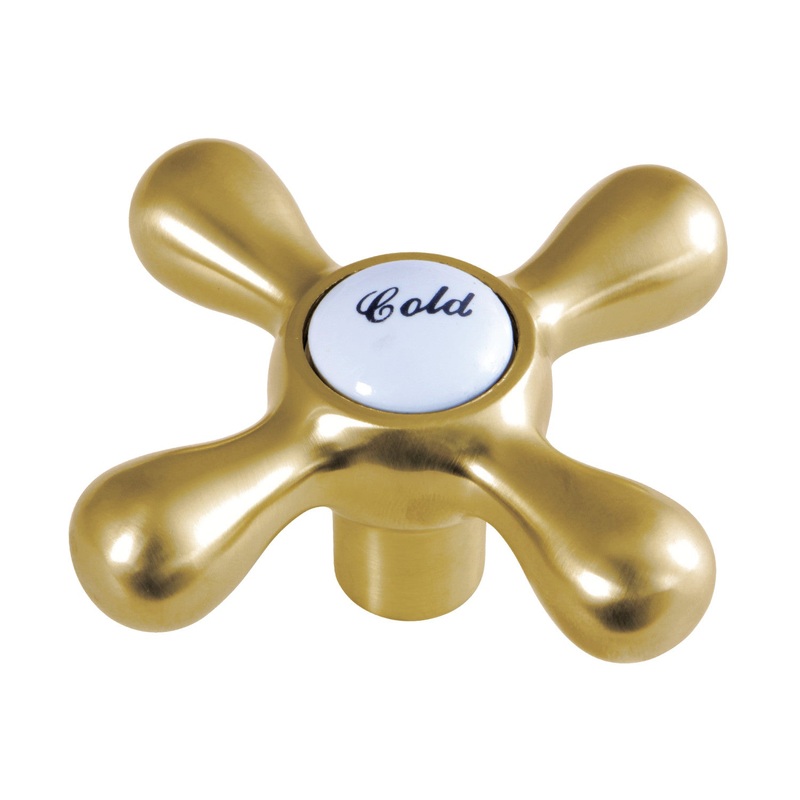 KSH266SBC Cold Metal Cross Handle, Brushed Brass