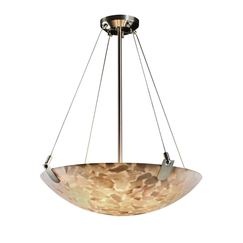 LED Pendant from the Alabaster Rocks! Collection in Brushed Nickel Finish by Justice Designs