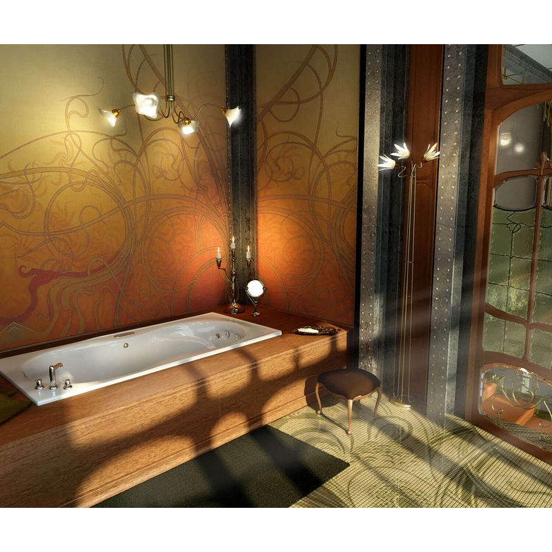 MAAX 100073-000-001-000 Melodie 66 x 33 Acrylic Alcove Center Drain Bathtub in White