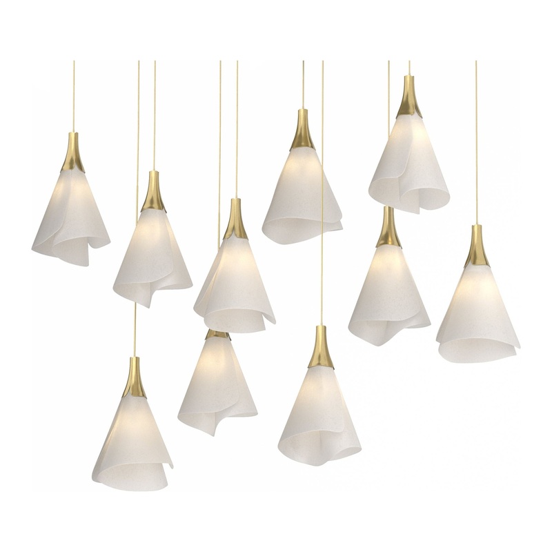 Mobius 10-Light Pendant Modern Brass