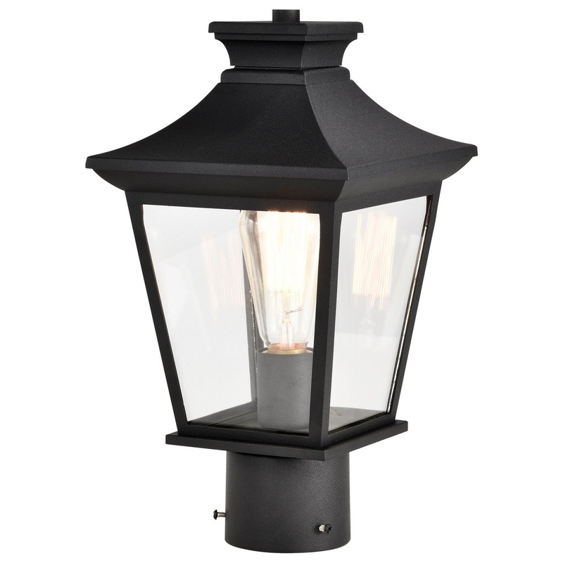 One Light Outdoor Post Lantern from the Jasper Collection in Matte Black Finish by Nuvo Lighting