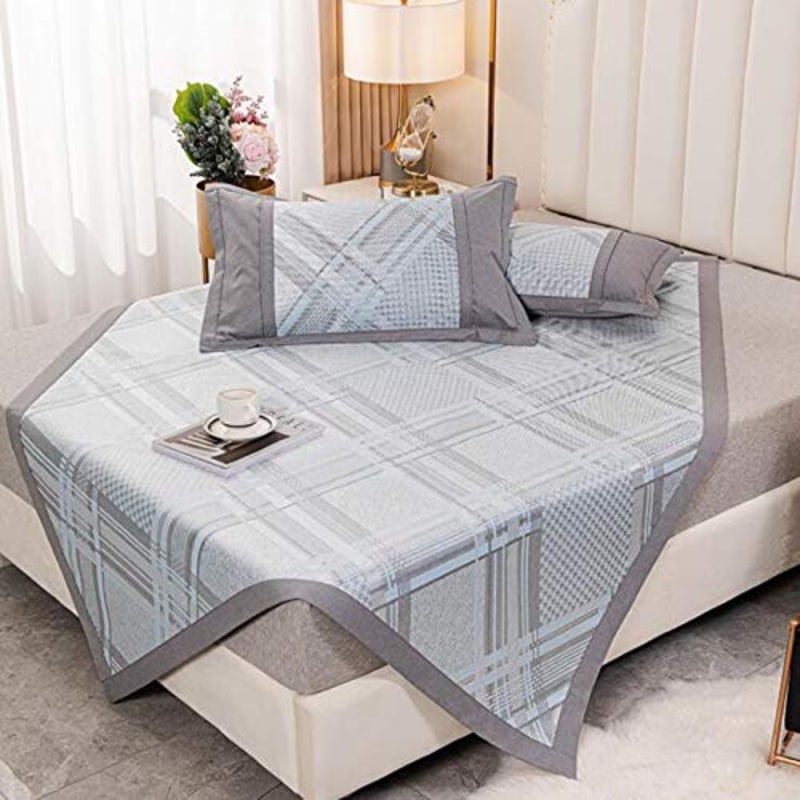 Summer Sleep Mat Mat 600D Ice Seta Tappetino da seta Spessa Pieghevole Lavabile Pieghevole Jacquard Spessore Ice Mat Seta Tre pezzi Pieghevole Pieghevole E Summer Dual-Dual First BedsPread Biancheria