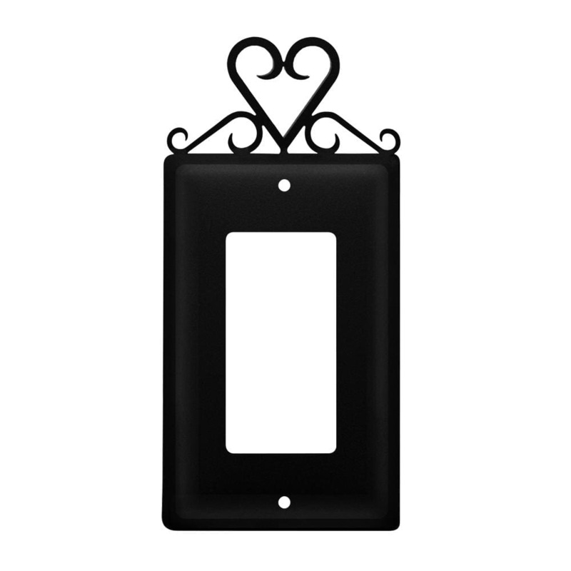 Village Wrought Iron EG-51 Single Heart Single GFI Cover