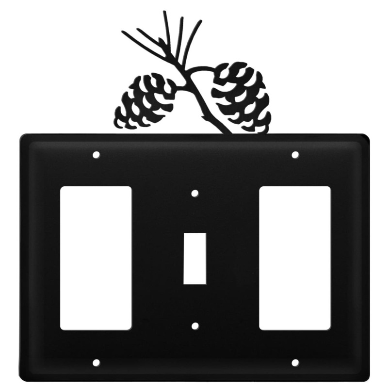 Village Wrought Iron EGSG-89 Triple Pinecone Single GFI Switch and GFI Cover CUSTOM Product