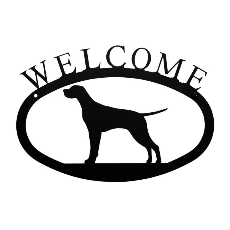 Village Wrought Iron WEL-243-S Pointer Welcome Sign Small
