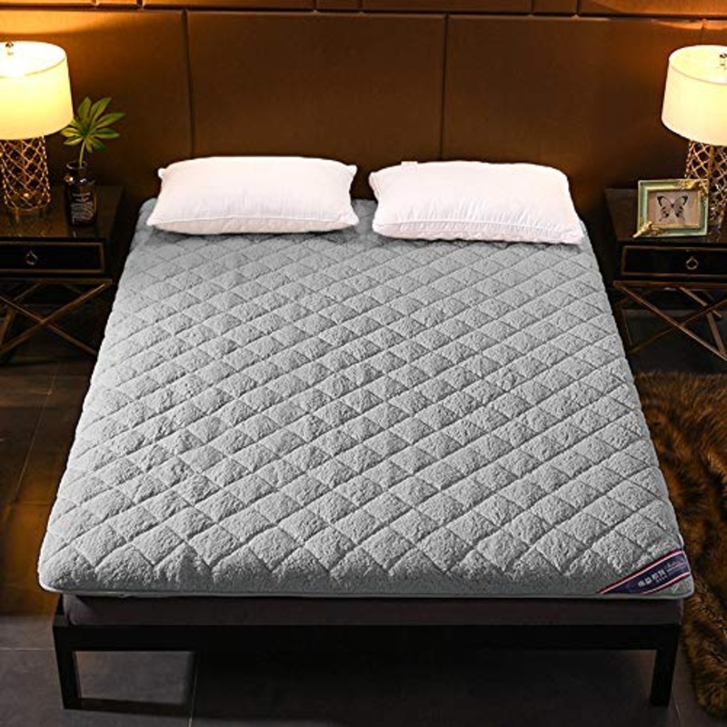 ZAGO Pieghevole Roll Up Materasso Cuscino Pieghevole Mats Futon Mobili Pavimento Pieno Futon Materassi per Piano allievo Che Dorme (Color : Gray, Size : 150x190cm)