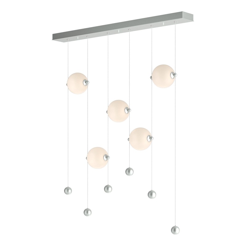 Abacus 5-Light LED Pendant Vintage Platinum Opal Glass (GG)