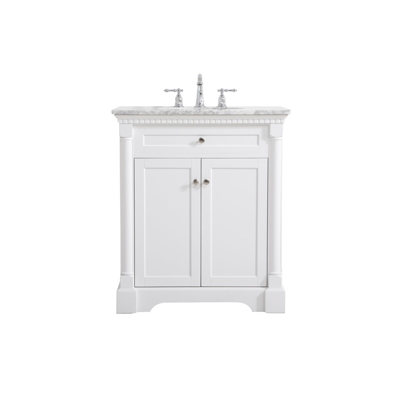 Bathroom Vanity Set from the Clarence Collection in White Finish by Elegant Lighting