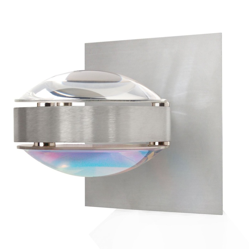 Besa OPTOS1W-CLCD-BA Optos One Light Wall Sconce Brushed Aluminum