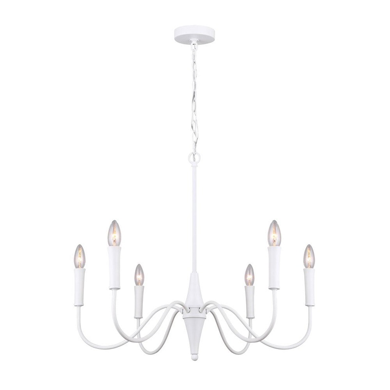 Canarm ICH1103A06WH Brielle Six Light Chandelier Matte White