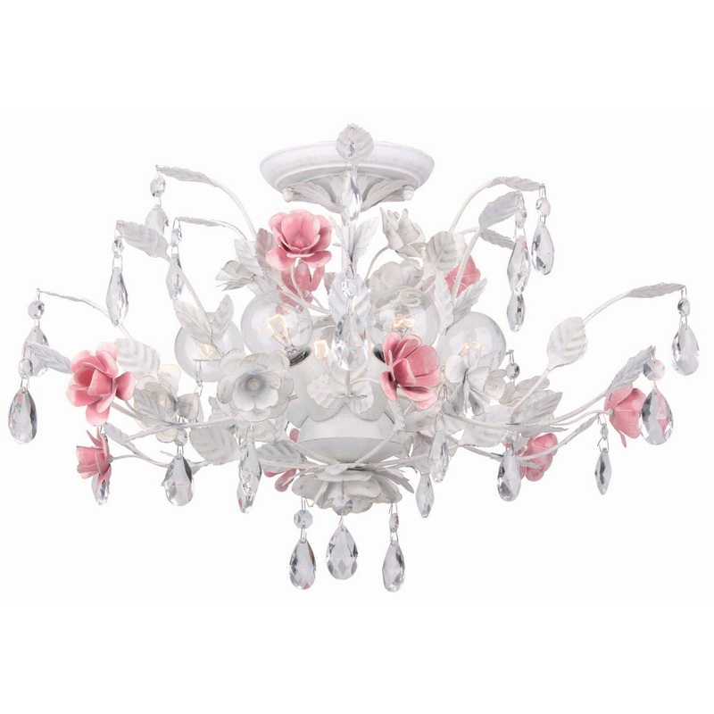 Crystorama 4850-WW Lola Six Light Semi Flush Mount Wet White