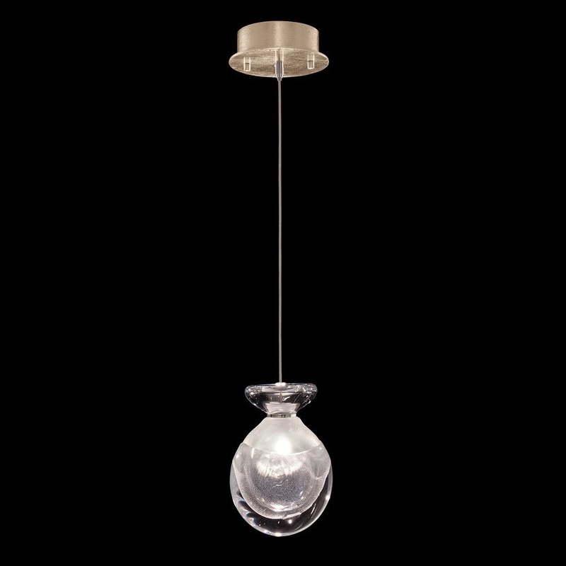 Essence 6.5″W Round Drop Light Gold/Clear Round