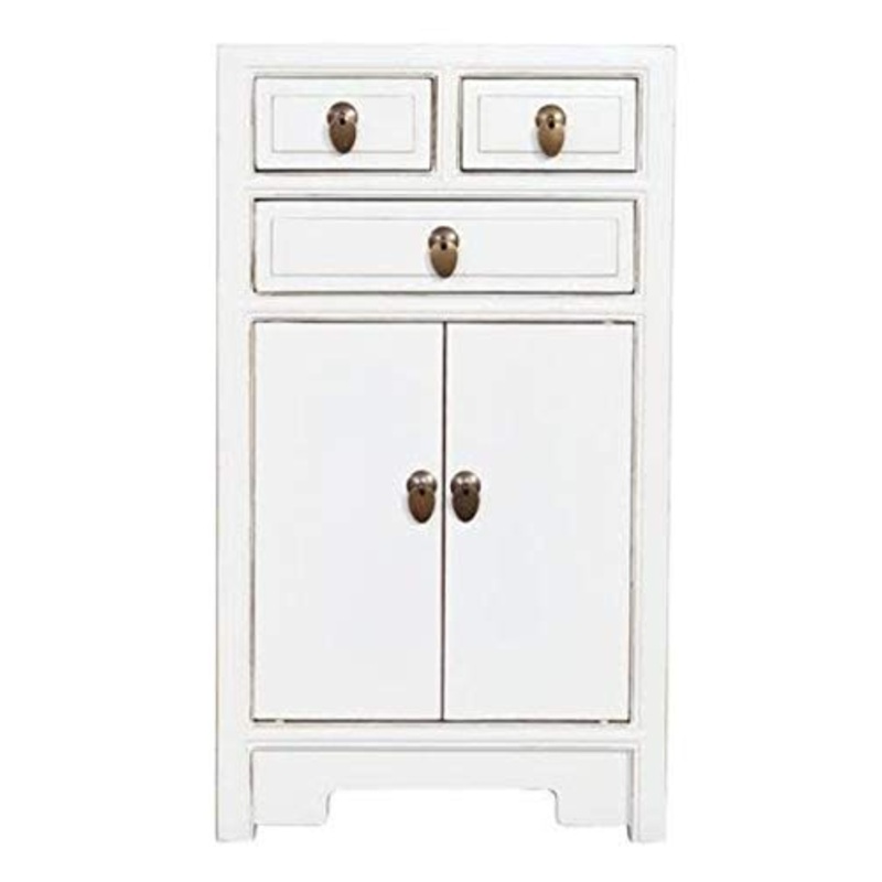 Fine Asianliving Armadio Cinese Bianco L44xP42xA77cm