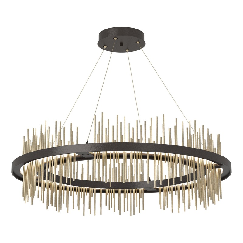 Gossamer Circular LED Pendant Oil Rubbed Bronze Soft Gold