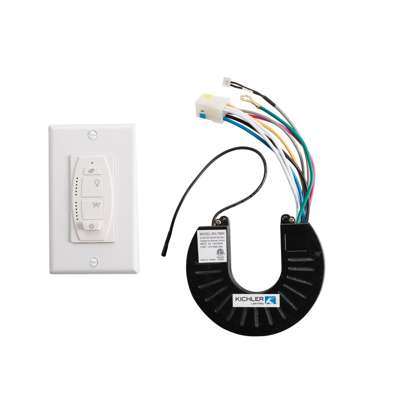 Kichler 370036WHTR 6 Speed DC Wall Transmitter, White Material (Not Painted)