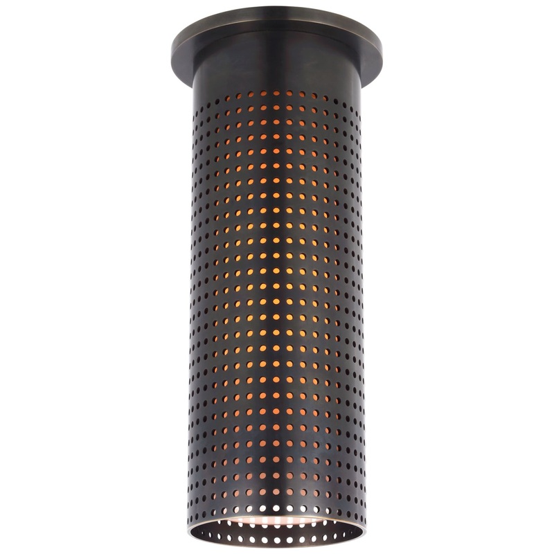 LED Flush Mount from the Precision Collection in Bronze Finish by Visual Comfort Signature