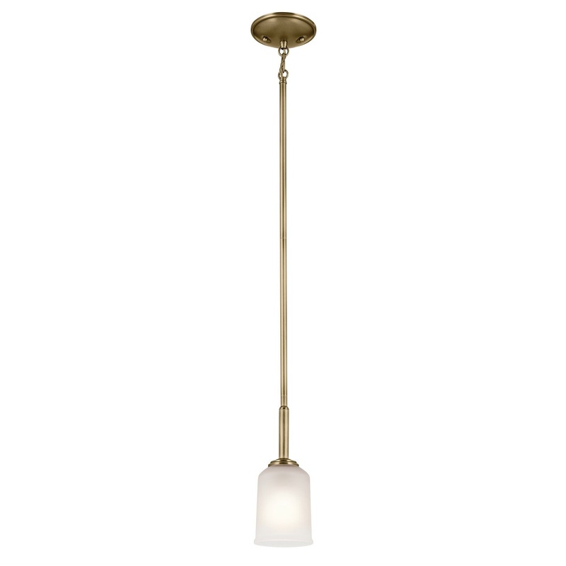 One Light Mini Pendant from the Shailene Collection in Natural Brass Finish by Kichler