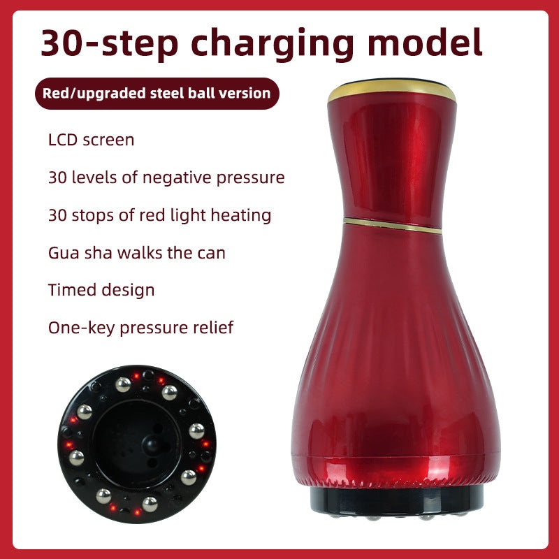 Red Portable Electric Cupping Therapy Device – Adjustable Intensity & Heat
